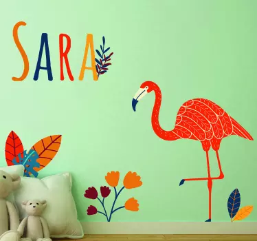 Flamingo Personalized Decor pet wall art - TenStickers