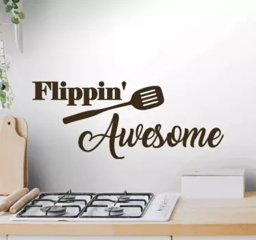 Flippin Awesome with Spatula cutlery sticker - TenStickers