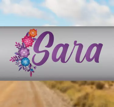 Floral decorative name bike sticker - TenStickers