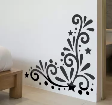 Floral elegant corner floral wall decal - TenStickers