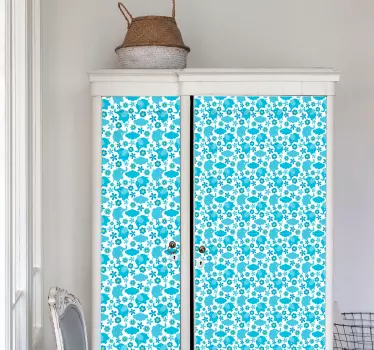 Floral Elephant Pattern vinyl sheet - TenStickers