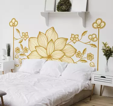 Floral flock paisley wall decal - TenStickers