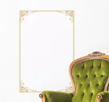 Floral Frame vintage wall sticker - TenStickers