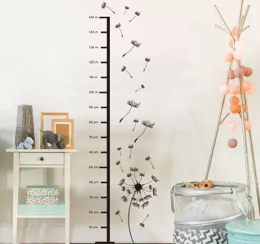 Measurement with flowers plant wall sticker - TenStickers