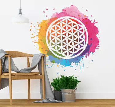 Flower of life yoga wall decal - TenStickers