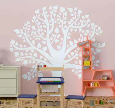 Flower tree with hearts sticker tree wall sticker - TenStickers