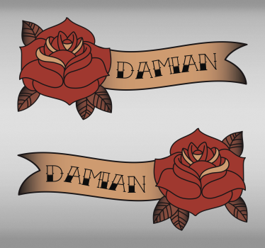 Flower wall sticker rose banner design - TenStickers