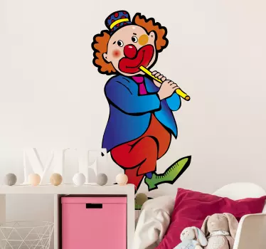 Flute Clown Kids Sticker - TenStickers