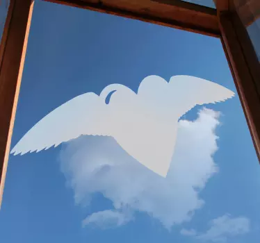 Window sticker of flying heart symbol - TenStickers