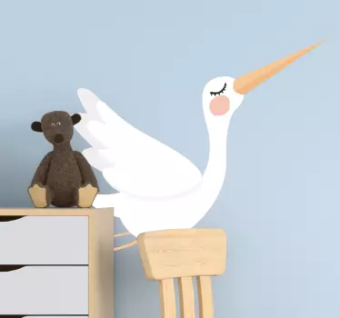 Flying stork bird decal - TenStickers
