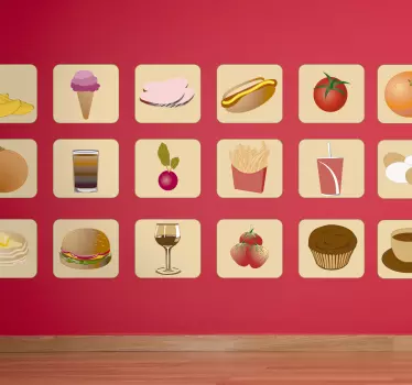 Food and Drinks Tile Stickers - TenStickers