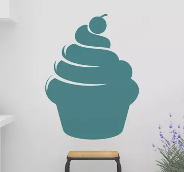 Food sticker cupcake outline - TenStickers
