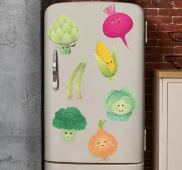 Food sticker happy vegetable set - TenStickers