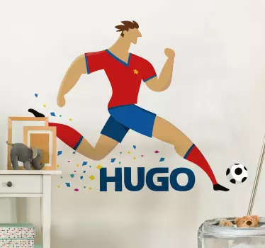 Football sticker energetic soccer player - TenStickers