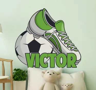 Football sticker soccer cleats and ball - TenStickers