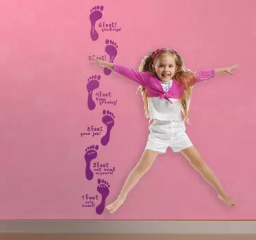 Footstep Height Chart Kids Sticker - TenStickers