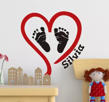 Footsteps with Name Nursery Wall Sticker - TenStickers
