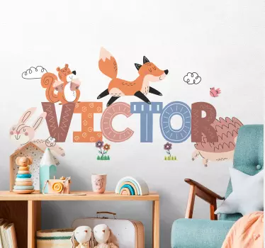 Forest kid animals  custom sticker - TenStickers
