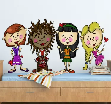Four Friends Kids Stickers - TenStickers