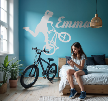 Free style woman bicycle cycling decal - TenStickers
