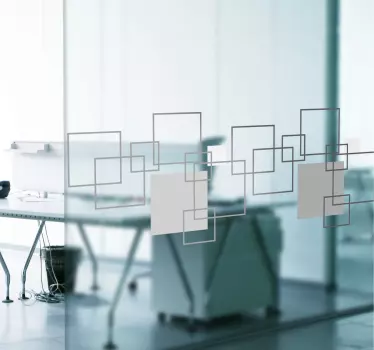 frosted geometric office window  window sticker - TenStickers