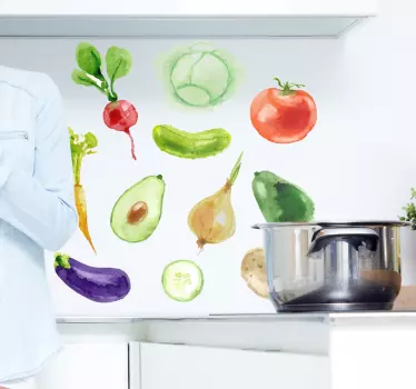 Kitchen wall sticker fruit and vegetables - TenStickers