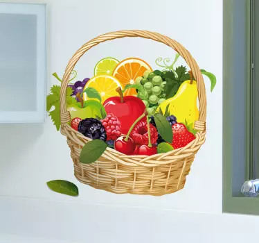 Kitchen wall sticker fruit basket - TenStickers
