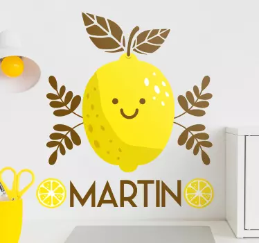 Fruit sticker happy lemon design - TenStickers