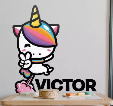 Funny farting unicorn  Custom Sticker - TenStickers