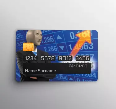 Funny stock joke Blue bank card sticker - TenStickers
