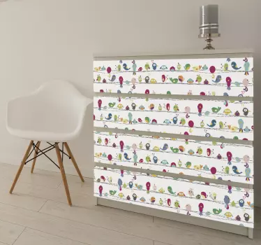 Furniture sticker birds on wire - TenStickers