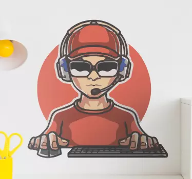 Gamers mascot logo Playstation decal - TenStickers