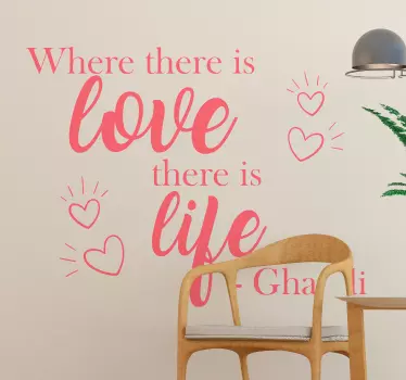 Gandhi Love quote decal - TenStickers