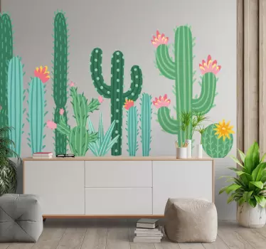 Garden of cactus plant decals - TenStickers