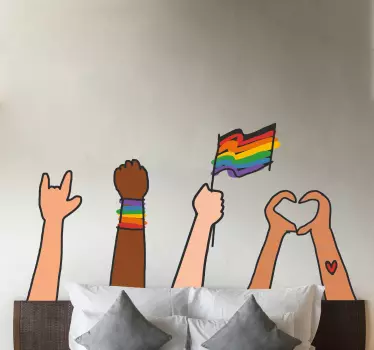Gay pride doodle style  wallpaper sticker - TenStickers