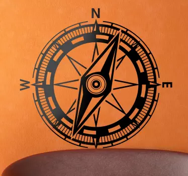 Geographic Compass Wall Sticker - TenStickers