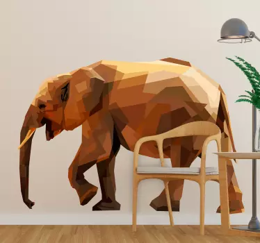 Geometric Asian elephant wild animal sticker - TenStickers