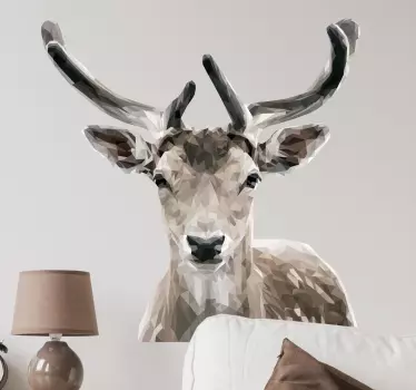 Geometric Deer wild animal sticker - TenStickers