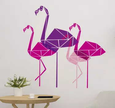 Geometric flamingos bird sticker - TenStickers