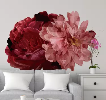 Geometric flowers flower wall decal - TenStickers