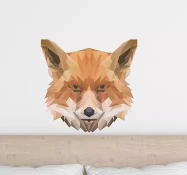 Geometric fox head wild animal sticker - TenStickers