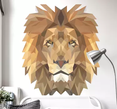Geometric lion animal wild animal sticker - TenStickers