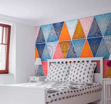 Mandala triangle wall mural decal - TenStickers