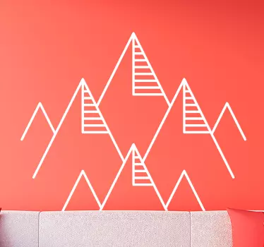 Geometric Mountains Abstract Sticker - TenStickers