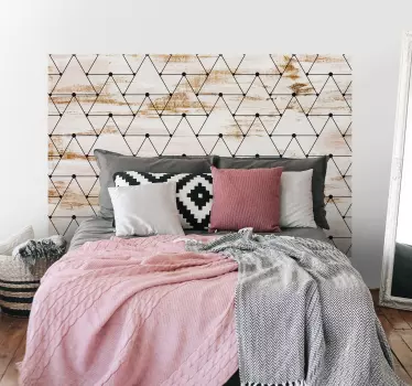 Geometric triangles headboard wall decal - TenStickers