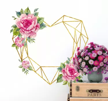 Geometrical Shaped Heart Living Room Wall Decor - TenStickers