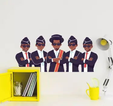 Ghana dancing pallbearers wall decal - TenStickers
