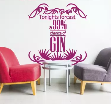 Gin forecast drink wall sticker - TenStickers