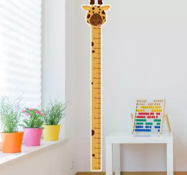 Giraffe meter height chart sticker - TenStickers