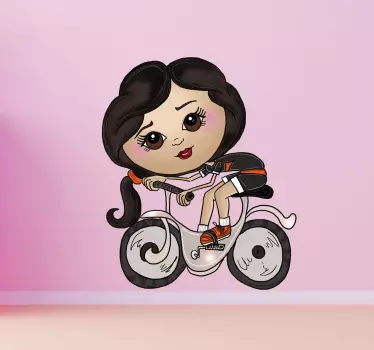 Girl Cyclist Sticker - TenStickers